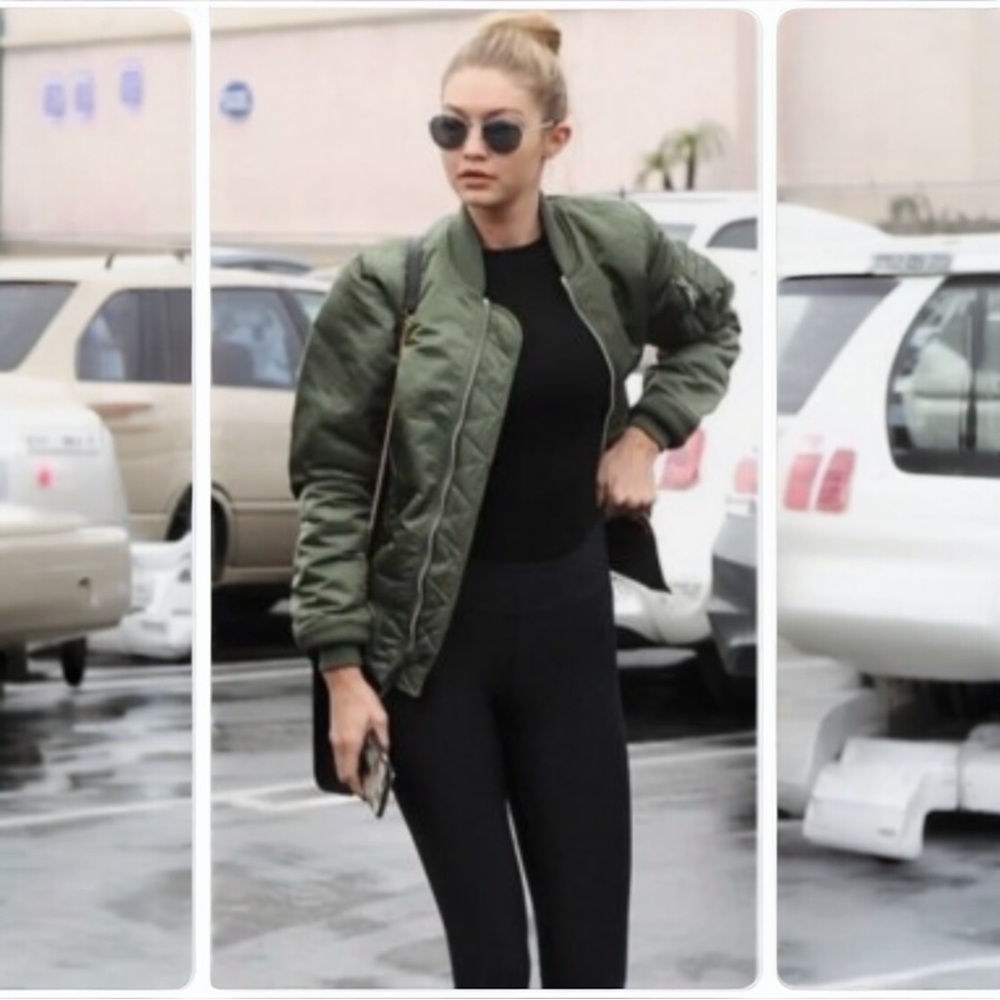 Aritzia Wilfred Free Avion Olive Green Bomber Jacket Size XXS